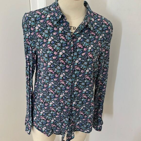 & Other Stories Purple Floral Button‎ Down - Picture 1 of 4